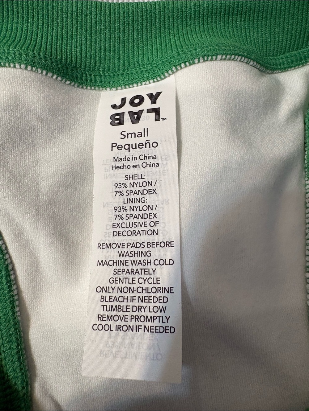 JoyLab razor back tank top sports bra Green White striped Crop women’s small - Picture 4 of 9